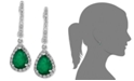 EFFY Collection Brasilica by EFFY&reg; Emerald (1-1/8 ct. t.w.) and Diamond (1/4 ct. t.w.) Drop Earrings in 14k White Gold, Created for Macy's